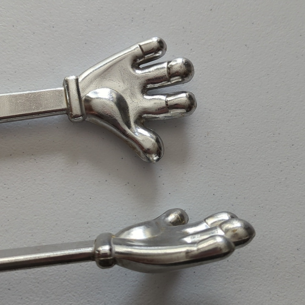 Disney Silver Hand-Shaped Stir/Salad Sticks Or Tongs ?? MICKEY!!!! - Picture 7 of 12